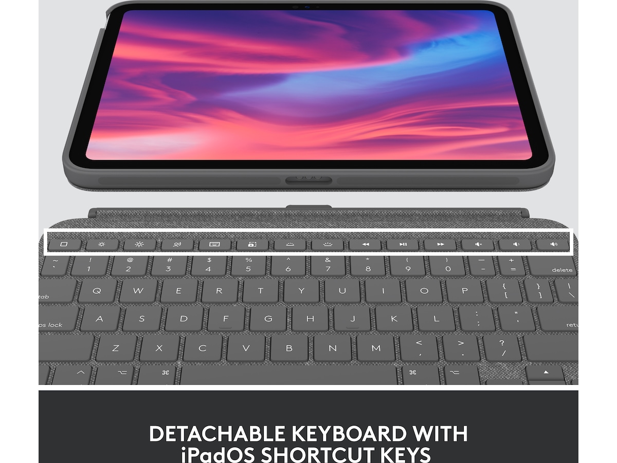 Logitech iPad 10,9" / 11" Combo Touch Tangentbordsfodral (oxford grey) Skydd