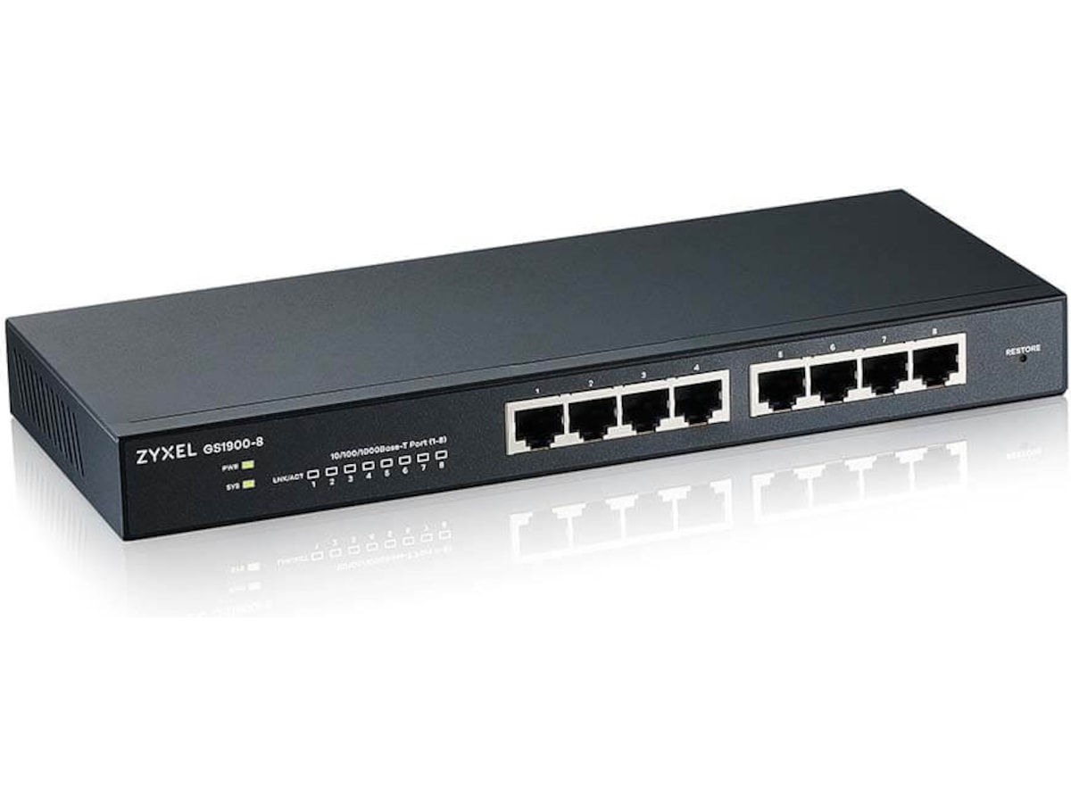 Zyxel GS1900-8, 8 port GbE L2 Switch Switchar