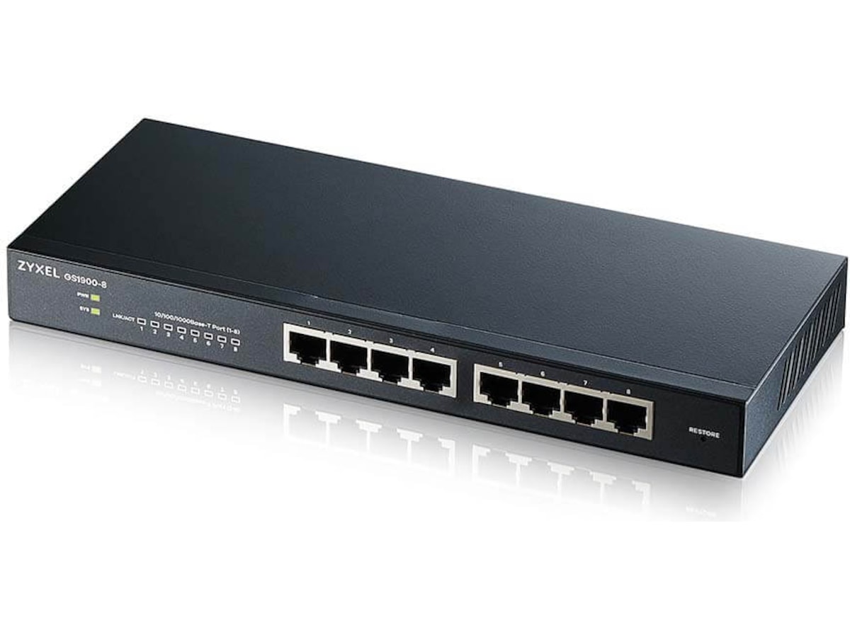 Zyxel GS1900-8, 8 port GbE L2 Switch Switchar