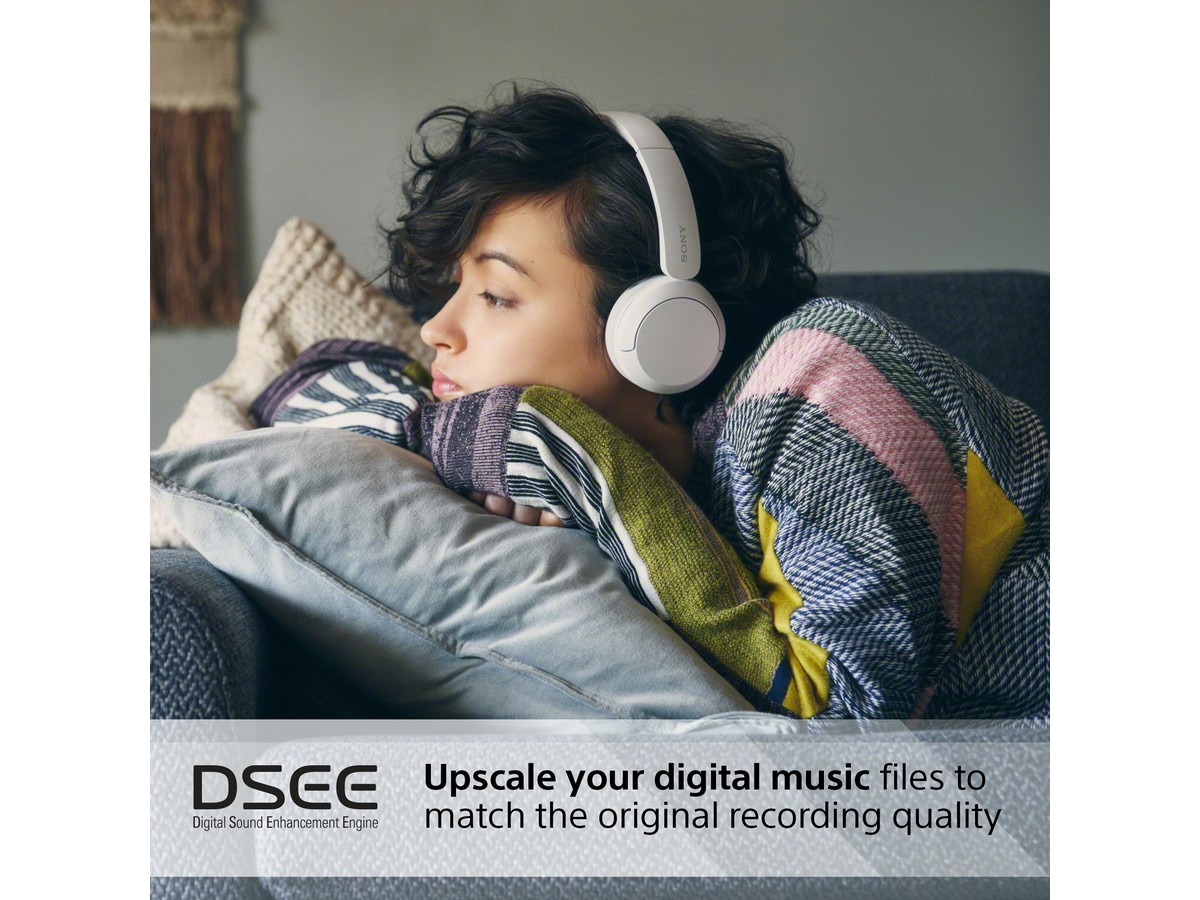 Sony WH-CH520 trådlösa hörlurar, On-Ear (vit) Hörlurar