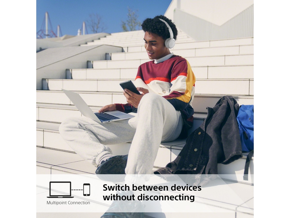 Sony WH-CH520 trådlösa hörlurar, On-Ear (vit) Hörlurar