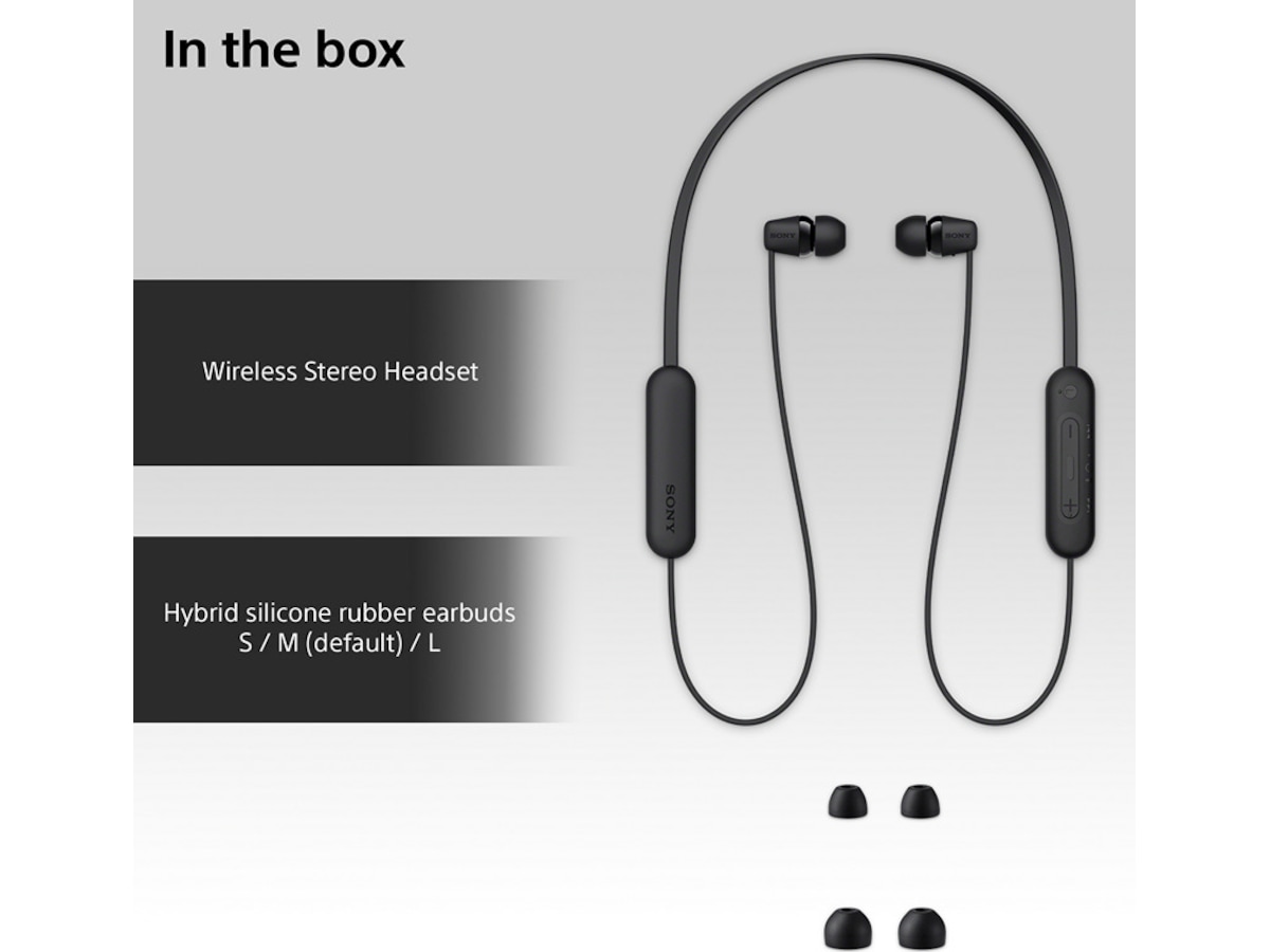 Sony WI-C100 Trådlösa Hörlurar, In-ear (svart) In-ear hörlurar