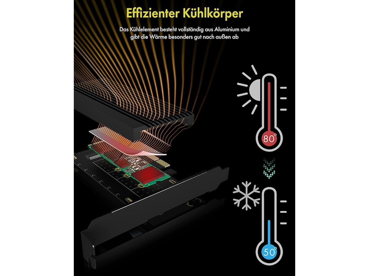 ICY BOX PCIe Extension Card med heat sink Tillbehör