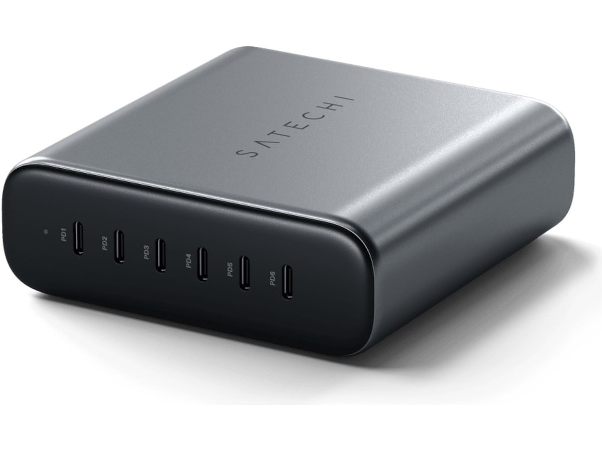 Satechi GaN 6Port 200W Laddstation (space gray) Mobilladdare