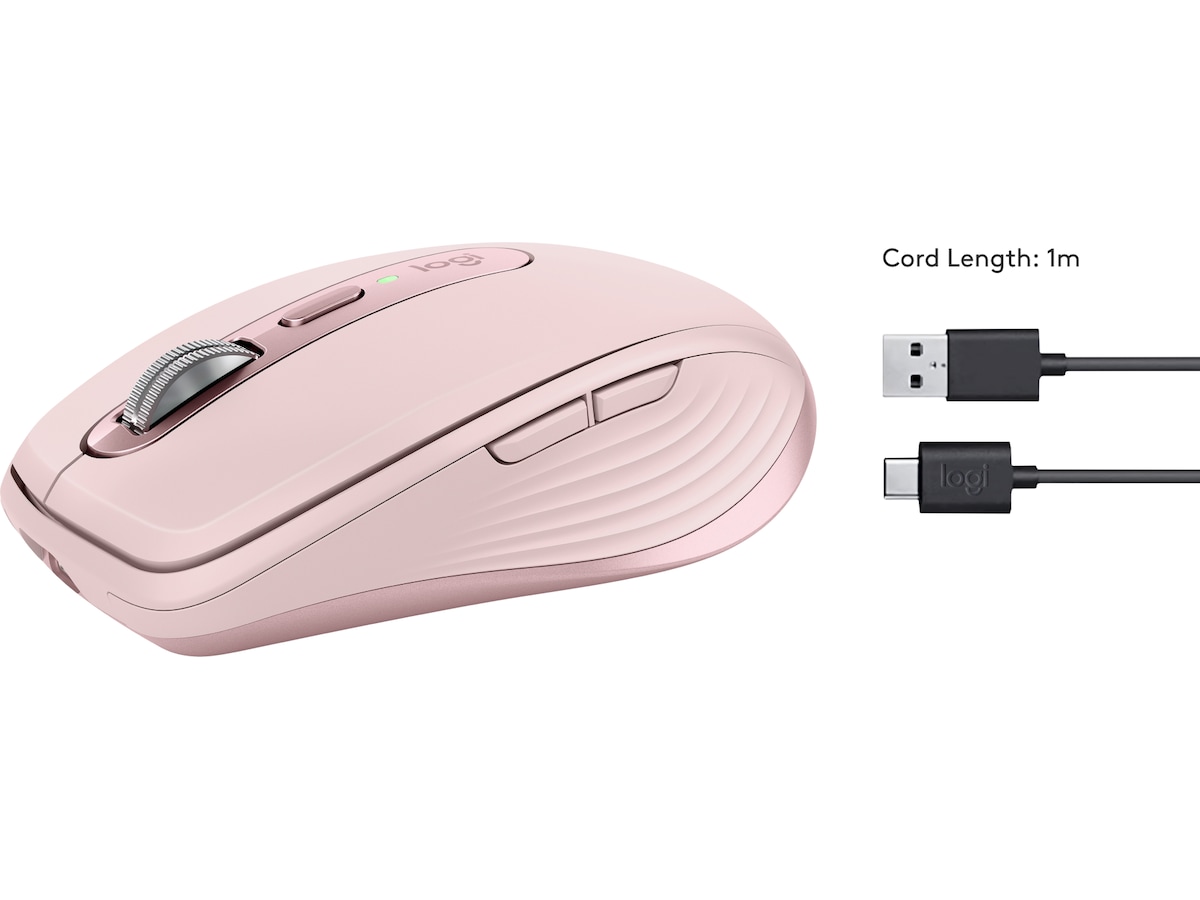 Logitech MX Anywhere 3S trådlös mus (rosa) Mus