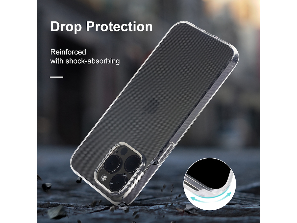 iiglo iPhone 15 Pro Max Silikonskydd (transparent) Mobilskal