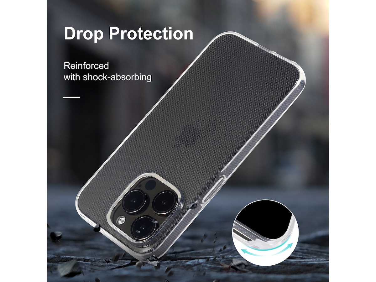iiglo iPhone 15 Pro Silikonskydd (transparent) Mobilskal