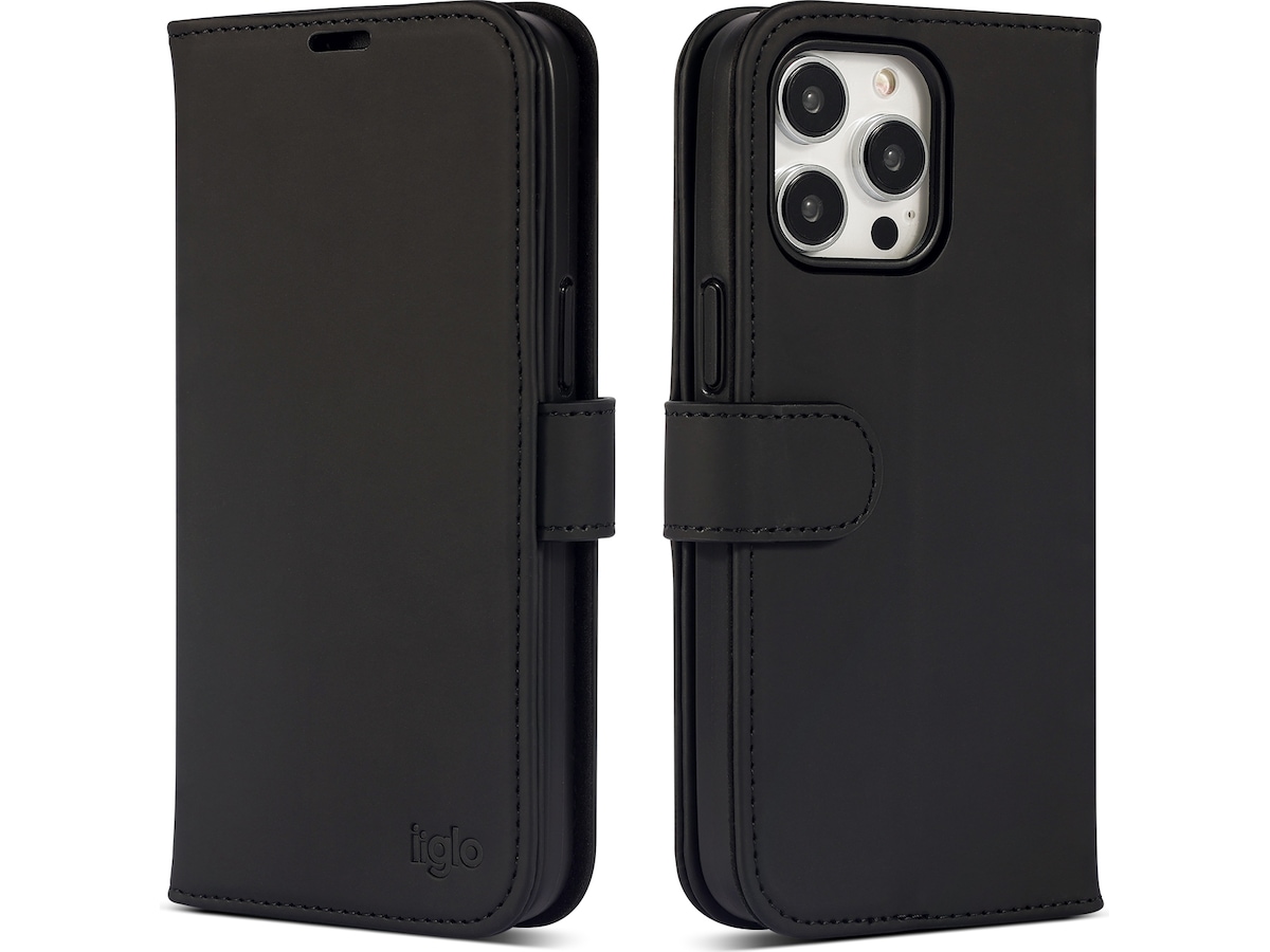 iiglo iPhone 15 Pro Max Plånboksfodral (svart) Mobilskal