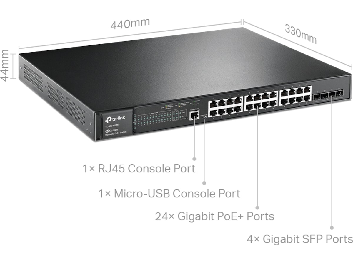 TP-Link JetStream 28-Port Gigabit L2+ Switch Switchar