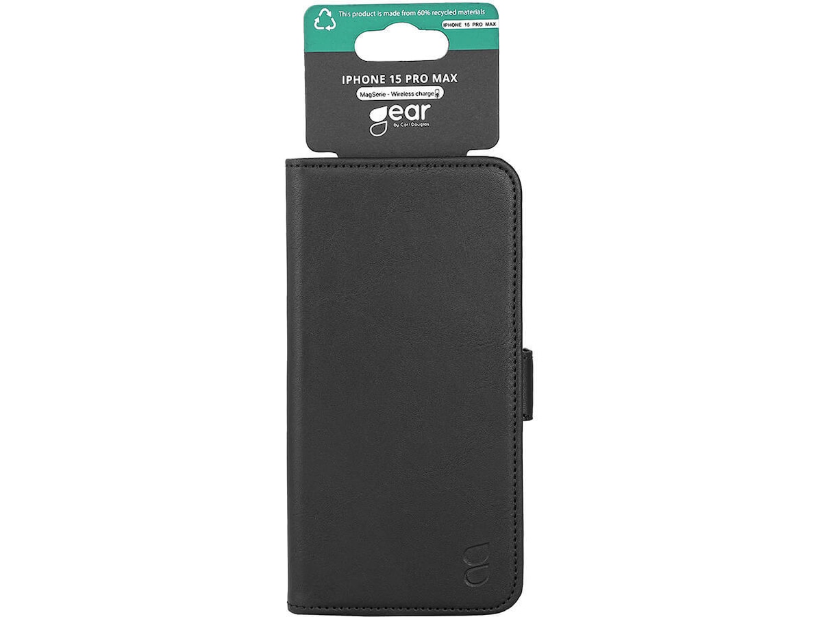 Gear iPhone 15 Pro Max Plånboksfodral (svart) Mobilskal