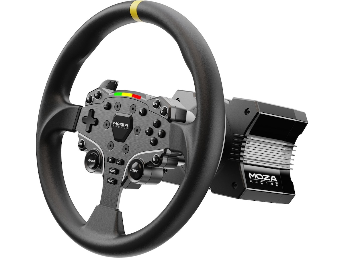 Moza Racing 12-inch Round Wheel Mod for ES Ratt och pedaler