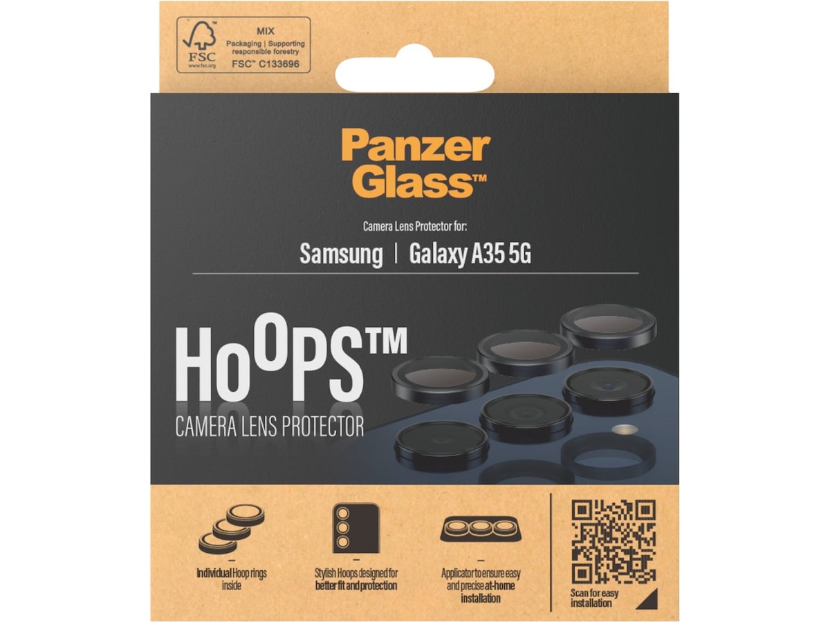 PanzerGlass Galaxy A34 Hoops Linsskydd (svart) Skärmskydd mobiltelefon