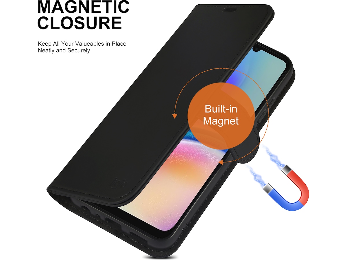iiglo Galaxy A05S Plånboksfodral (svart) Mobilskal