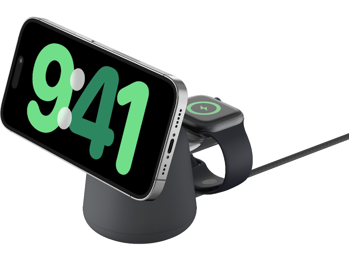 Belkin Boost Charge Pro 2-i-1 15W trådlös laddningsdocka (charcoal) Trådlös laddare