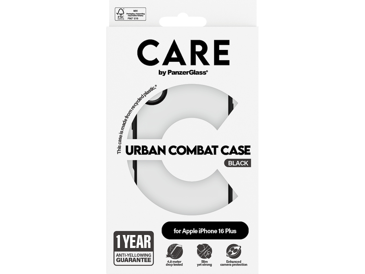 PanzerGlass CARE iPhone 16 Plus Urban Combat skal (transparent) Mobilskal