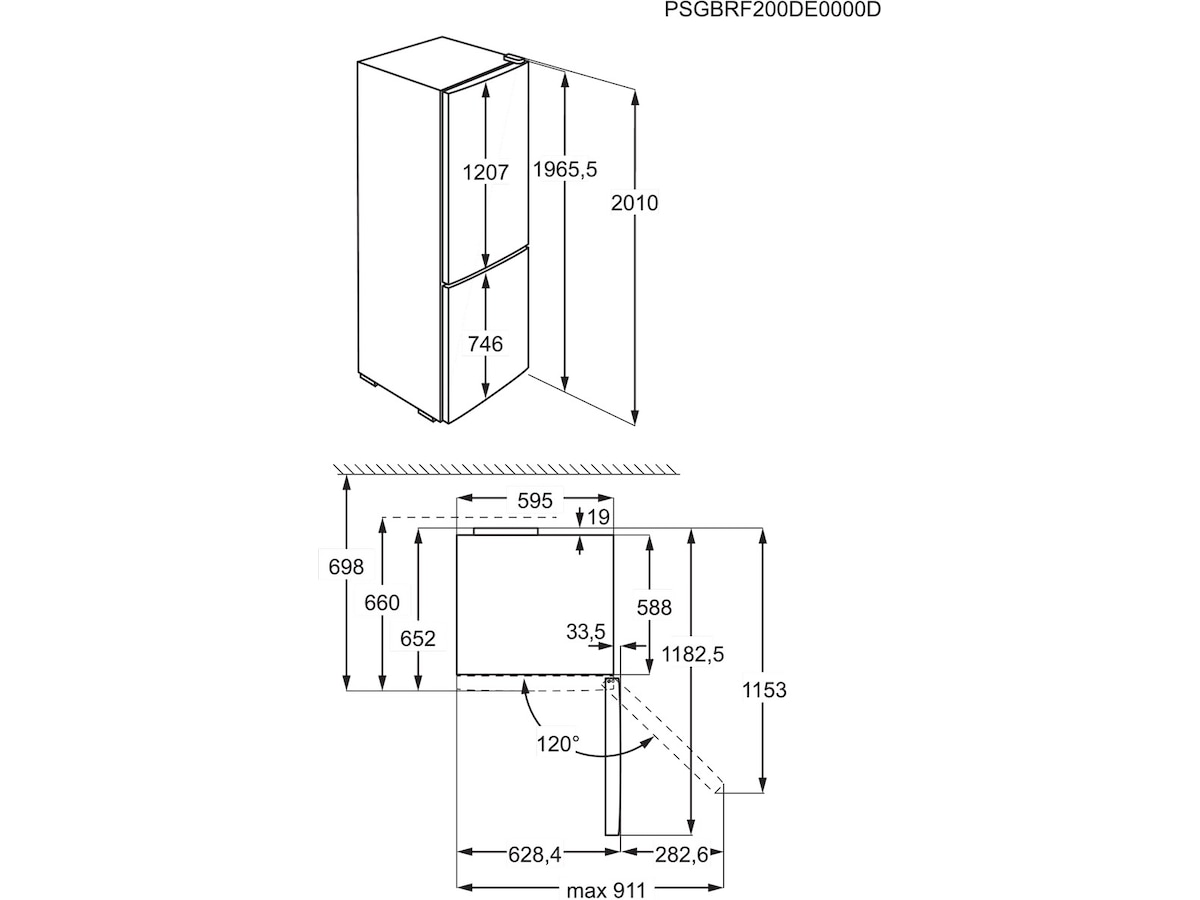 Electrolux LNT6ME36U2 600 TwinTech No Frost kyl/frys (grå) Kyl & frys kombiskåp