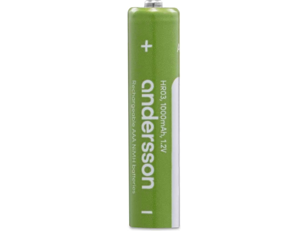 Andersson uppladdningsbart AAA batteri, 4-pk Batterier för allmänt bruk