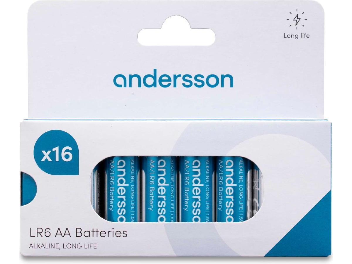 Andersson AA batteri, 16-pk Batterier för allmänt bruk