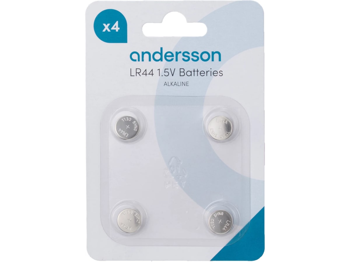 4-pack LR44 knappcellsbatterier Batterier för allmänt bruk