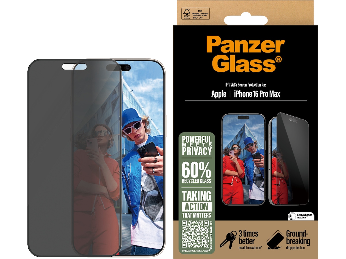 PanzerGlass iPhone 16 Pro Max Privacy skärmskydd Skärmskydd mobiltelefon