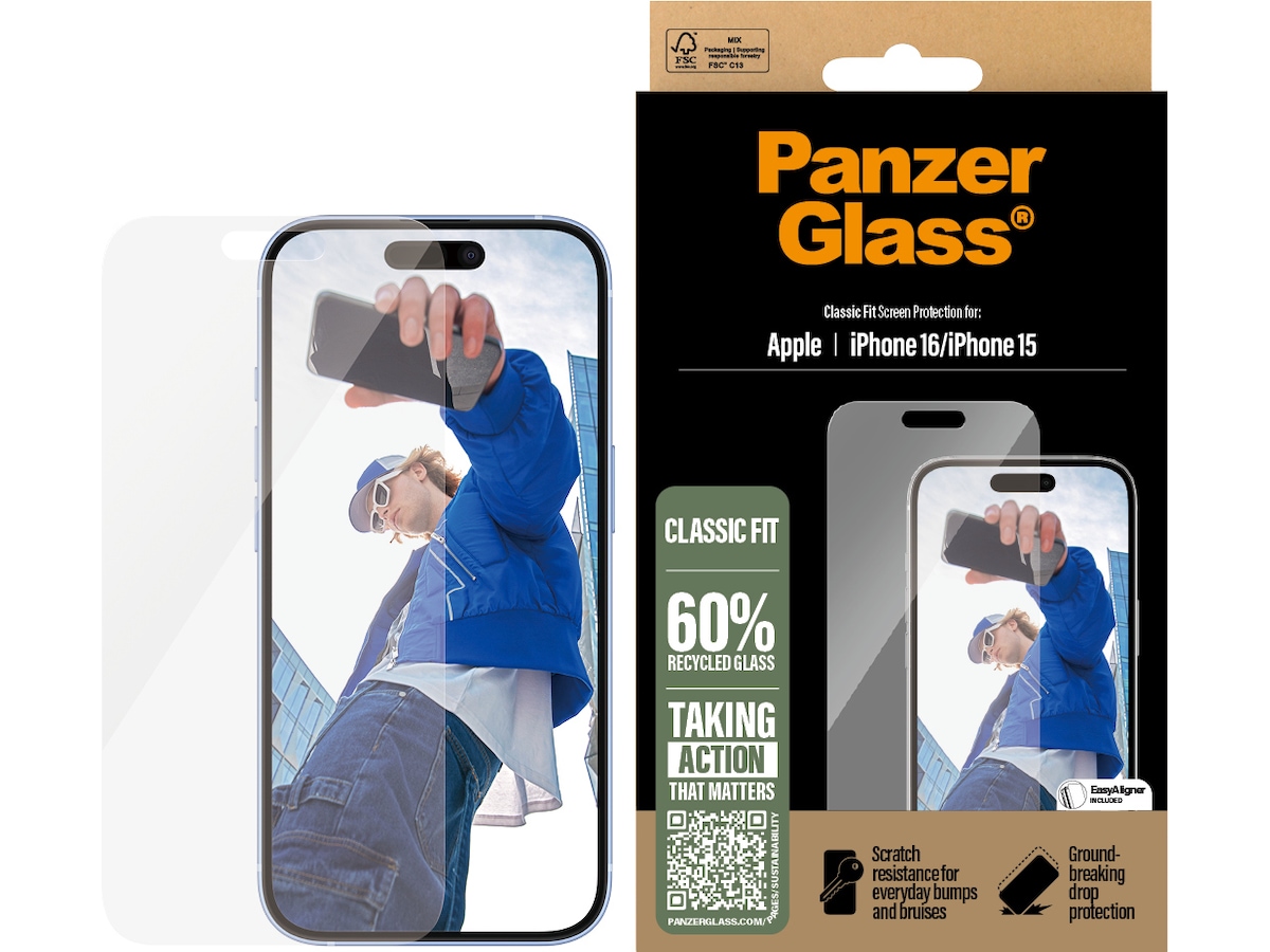PanzerGlass iPhone 15 / 16 skärmskydd Skärmskydd mobiltelefon