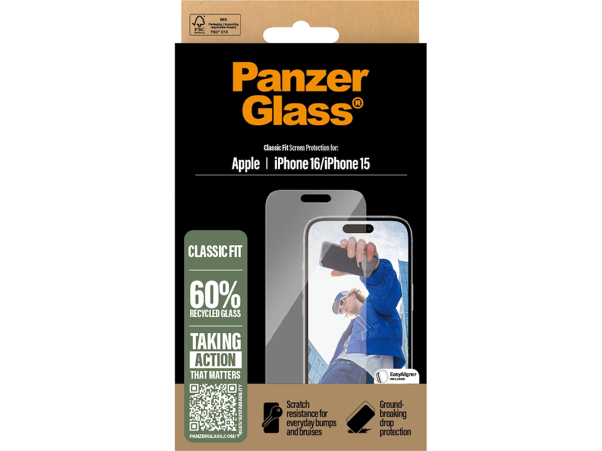 PanzerGlass iPhone 15 / 16 skärmskydd Skärmskydd mobiltelefon