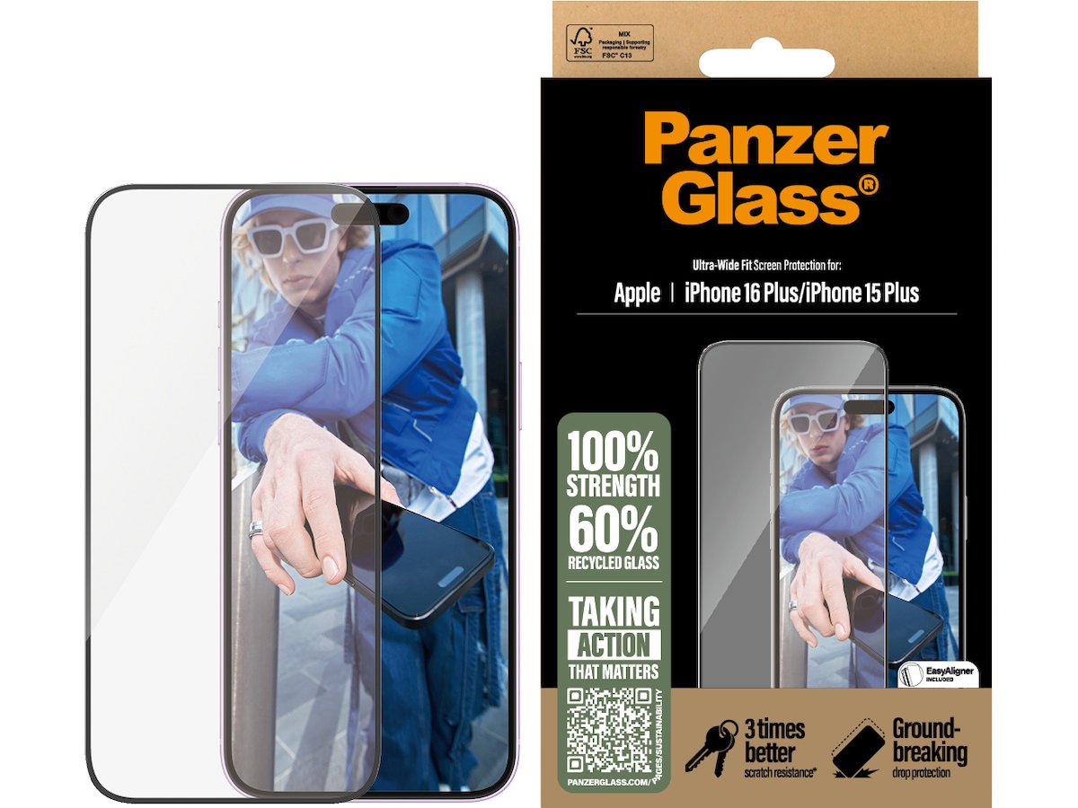 PanzerGlass iPhone 16 Plus | 15 Plus skärmskydd Skärmskydd mobiltelefon