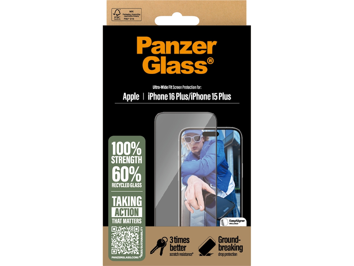 PanzerGlass iPhone 16 Plus | 15 Plus skärmskydd Skärmskydd mobiltelefon