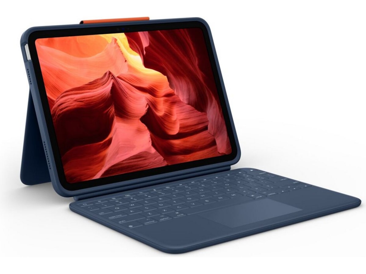 Logitech iPad 10,9" / 11" Rugged Combo 4 Touch tangentbordsfodral (blå) -B-Grade Demo övrigt i datorer