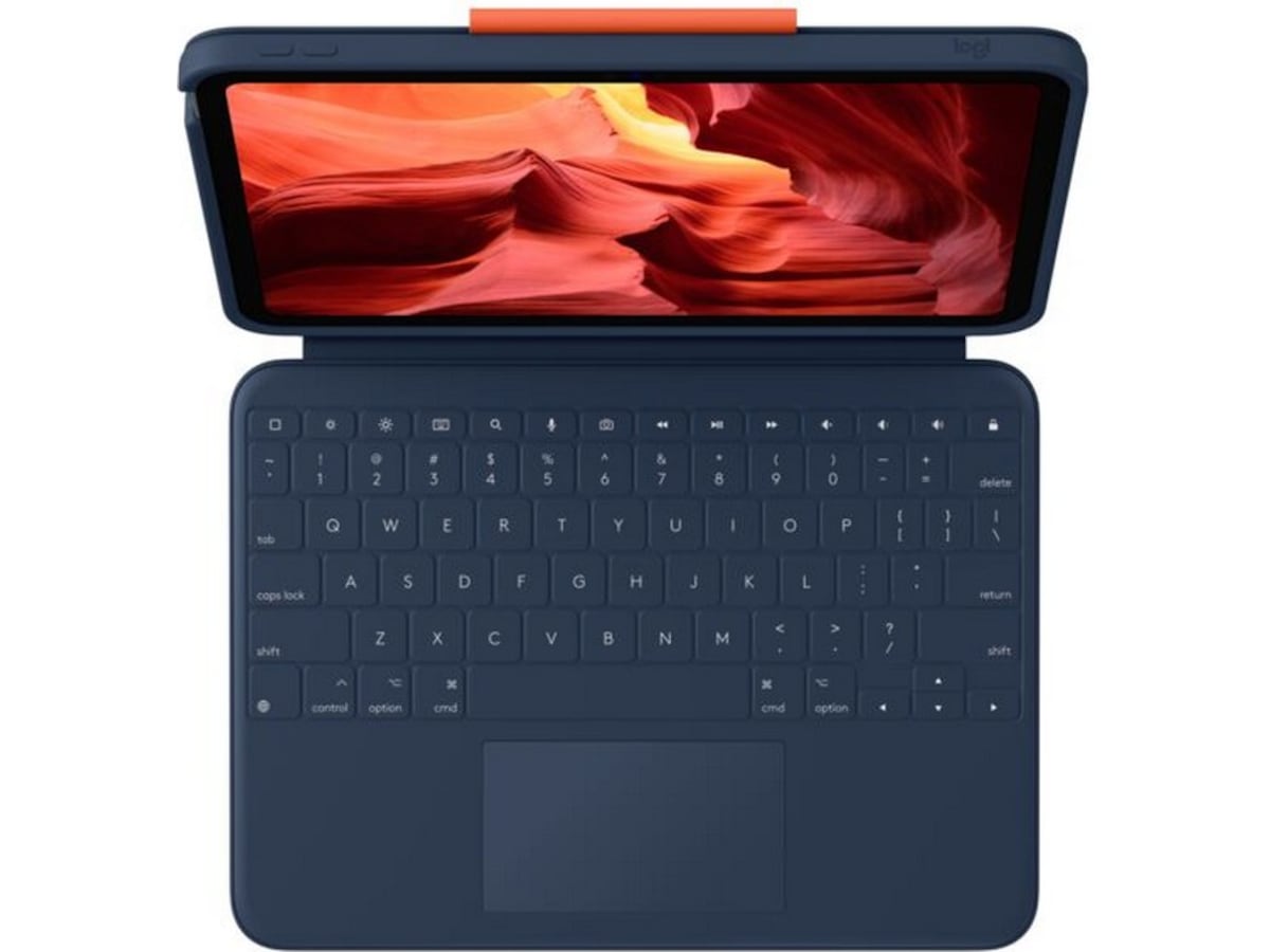 Logitech iPad 10,9" / 11" Rugged Combo 4 Touch tangentbordsfodral (blå) -B-Grade Demo övrigt i datorer