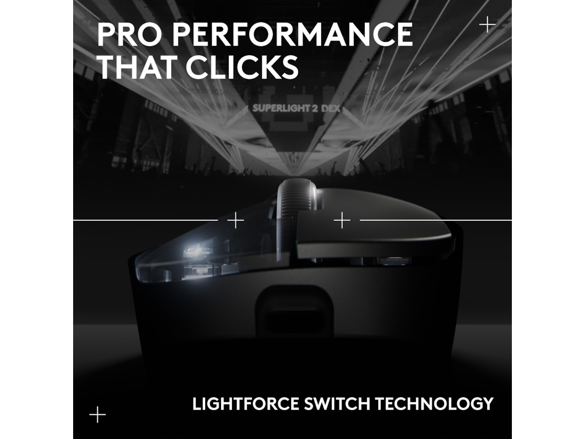 Logitech G Pro X Superlight 2 DEX trådlös gamingmus (svart) Gamingmus