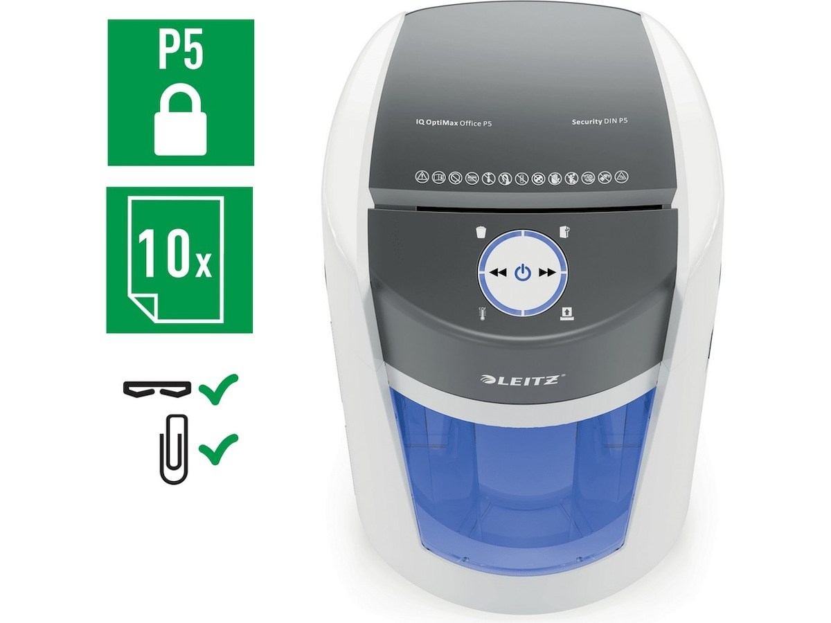 Leitz IQ OptiMax Office 550 Mikrokross P5 Dokumentförstörare