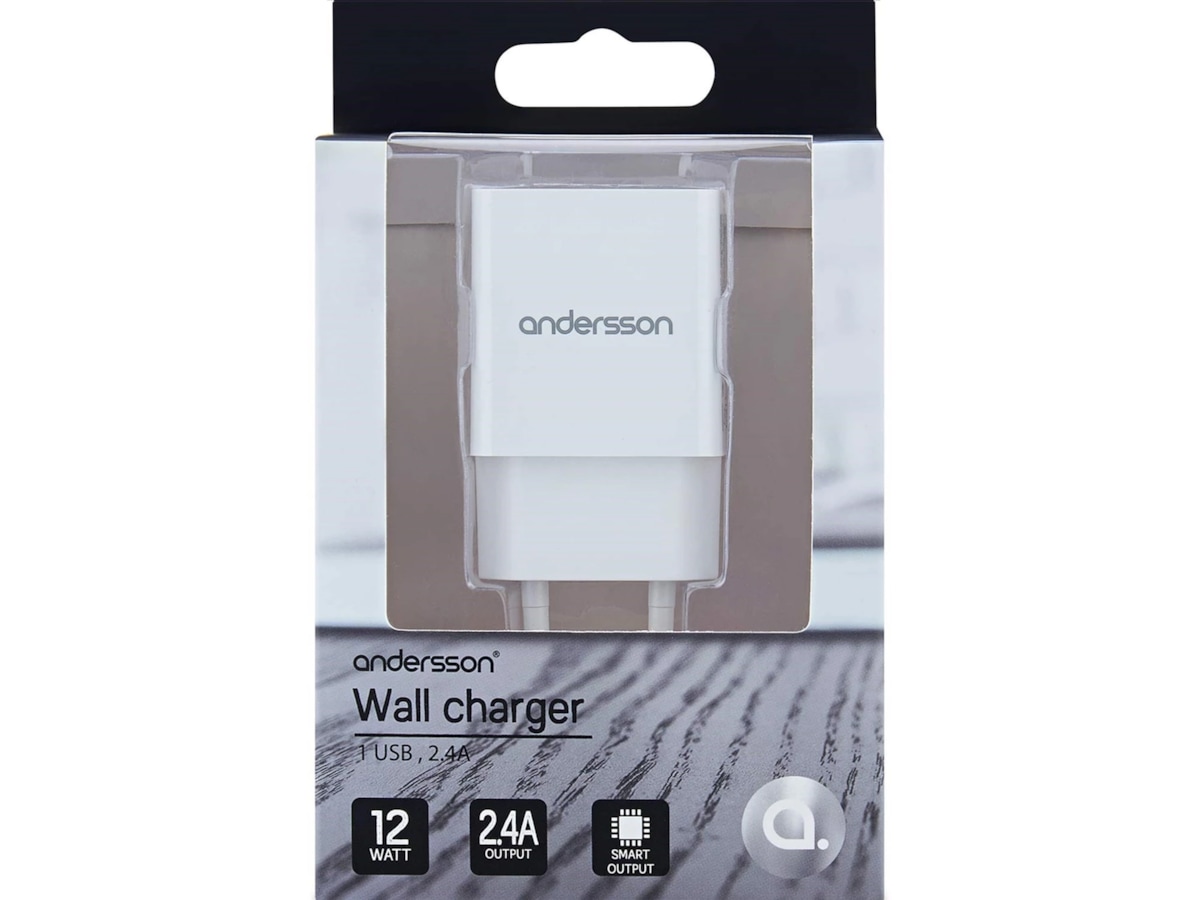 Andersson USB väggladdare (vit) Mobilladdare