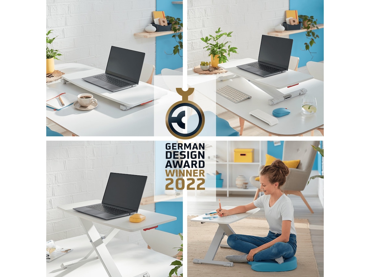 Leitz Ergo Cosy Justerbart PC-bord med skiva (vit) Laptopstativ