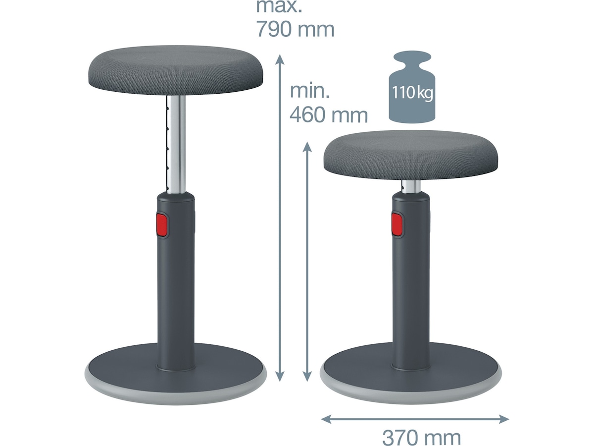 Leitz Ergo Cosy Active Sit Stand Balance Stol (grå) Kontorsstolar