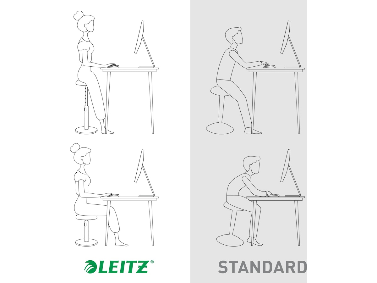 Leitz Ergo Cosy Active Sit Stand Balance Stol (grå) Kontorsstolar