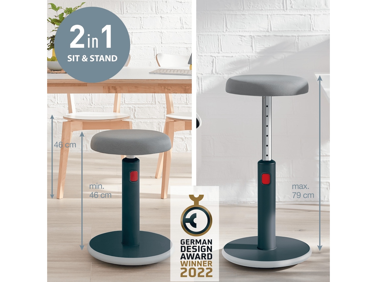 Leitz Ergo Cosy Active Sit Stand Balance Stol (grå) Kontorsstolar