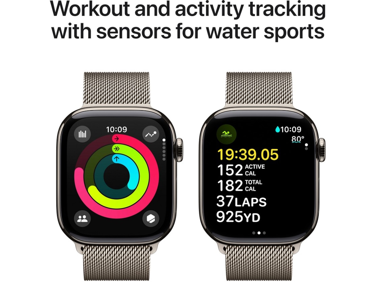 Apple Watch Series 10 GPS + LTE 42mm Titan (naturlig) Smartwatches