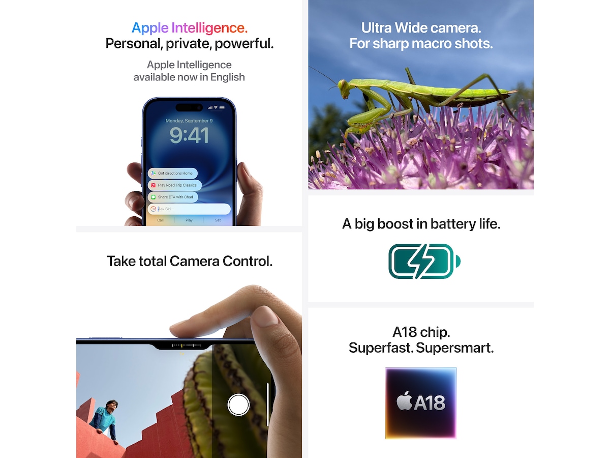 iPhone 16 Plus 128GB  (svart) Mobiltelefoner