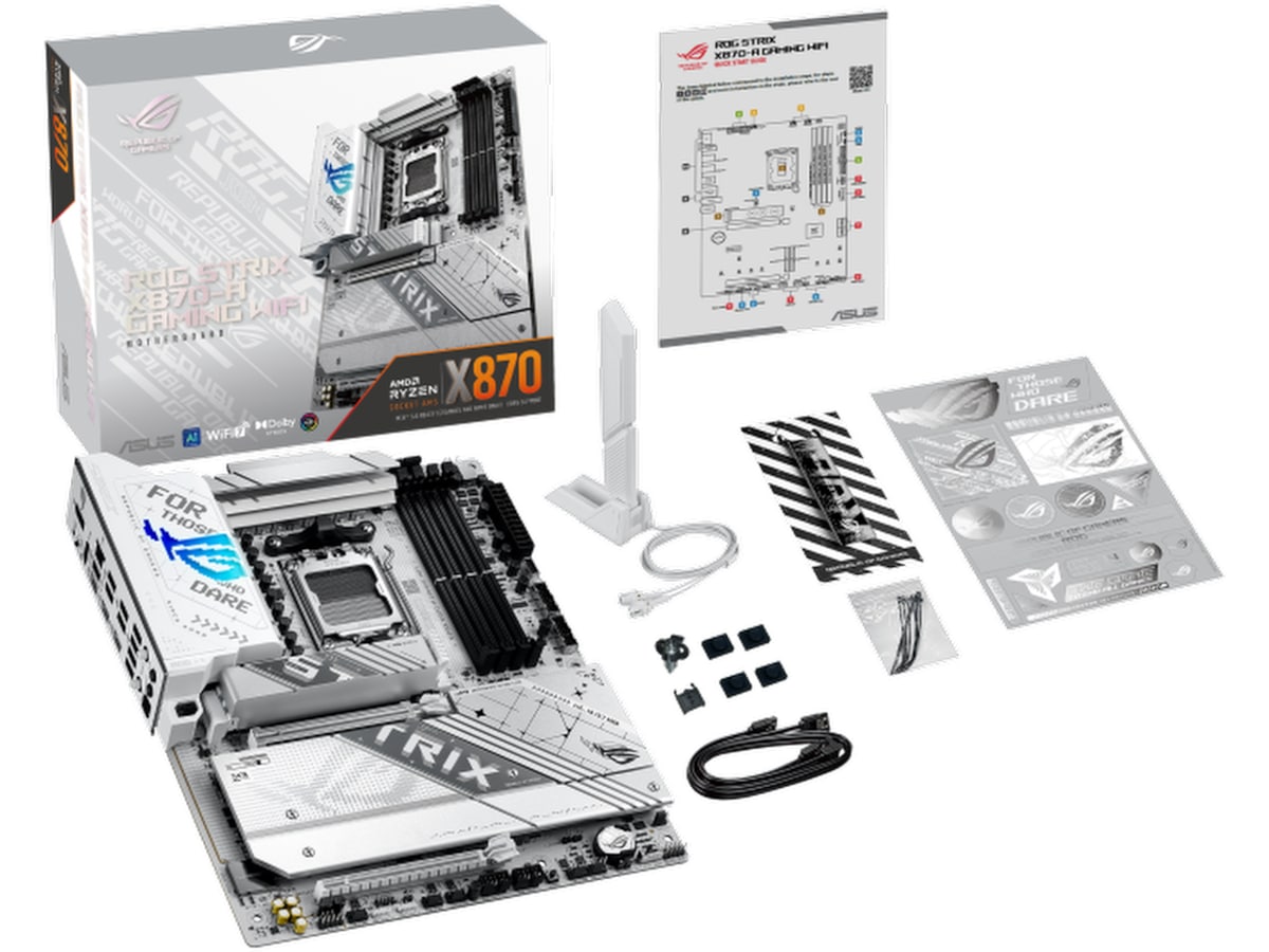 ASUS ROG Strix X870-A GAMING WIFI Moderkort (vit) AMD Socket