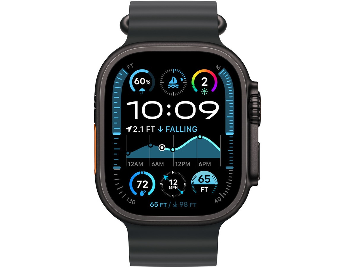 Apple Watch 49mm Black Titanium Ocean Band (navy) Armband
