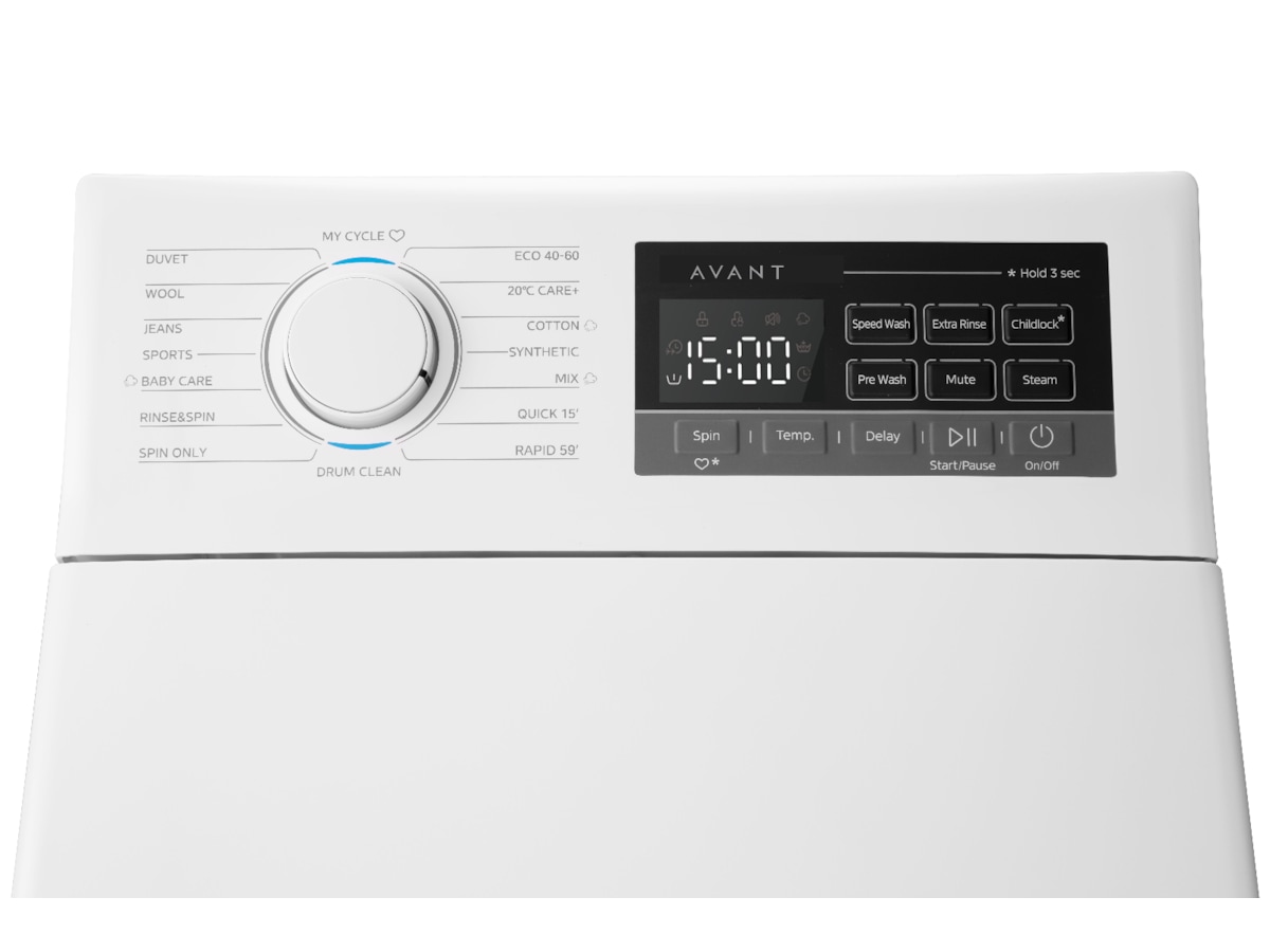 Avant WMT8WH1 Toppmatad tvättmaskin (vit) Tvättmaskin