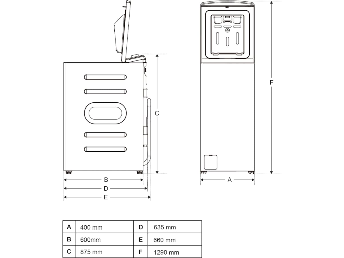 Avant WMT8WH1 Toppmatad tvättmaskin (vit) Tvättmaskin