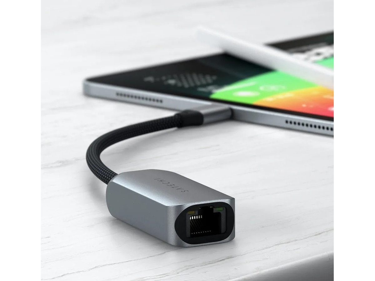 Satechi USB-C til Ethernet Adapter 18cm (grå) Kabel adapter och övergångar
