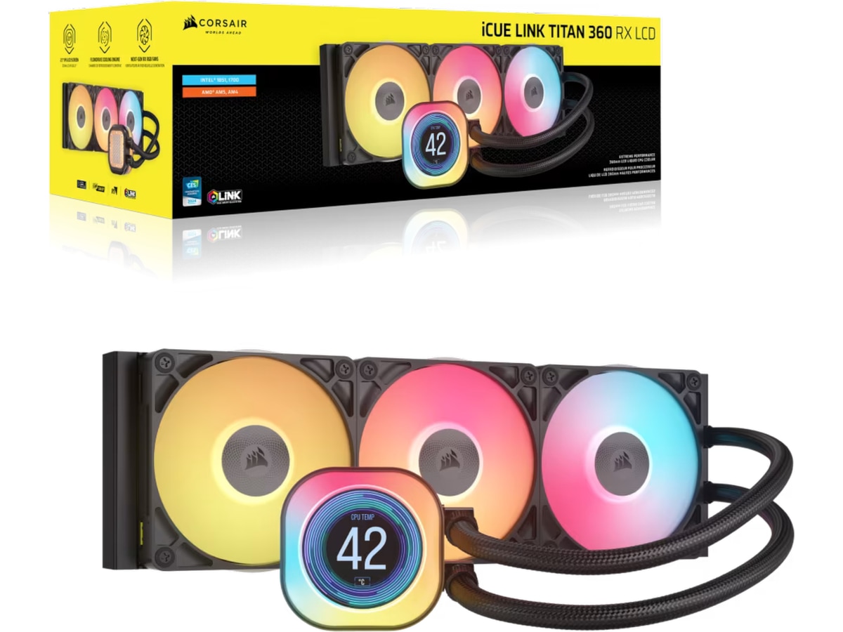 Corsair iCUE LINK TITAN 360 RX LCD AIO Kylare (svart) CPU - Vattenkylning