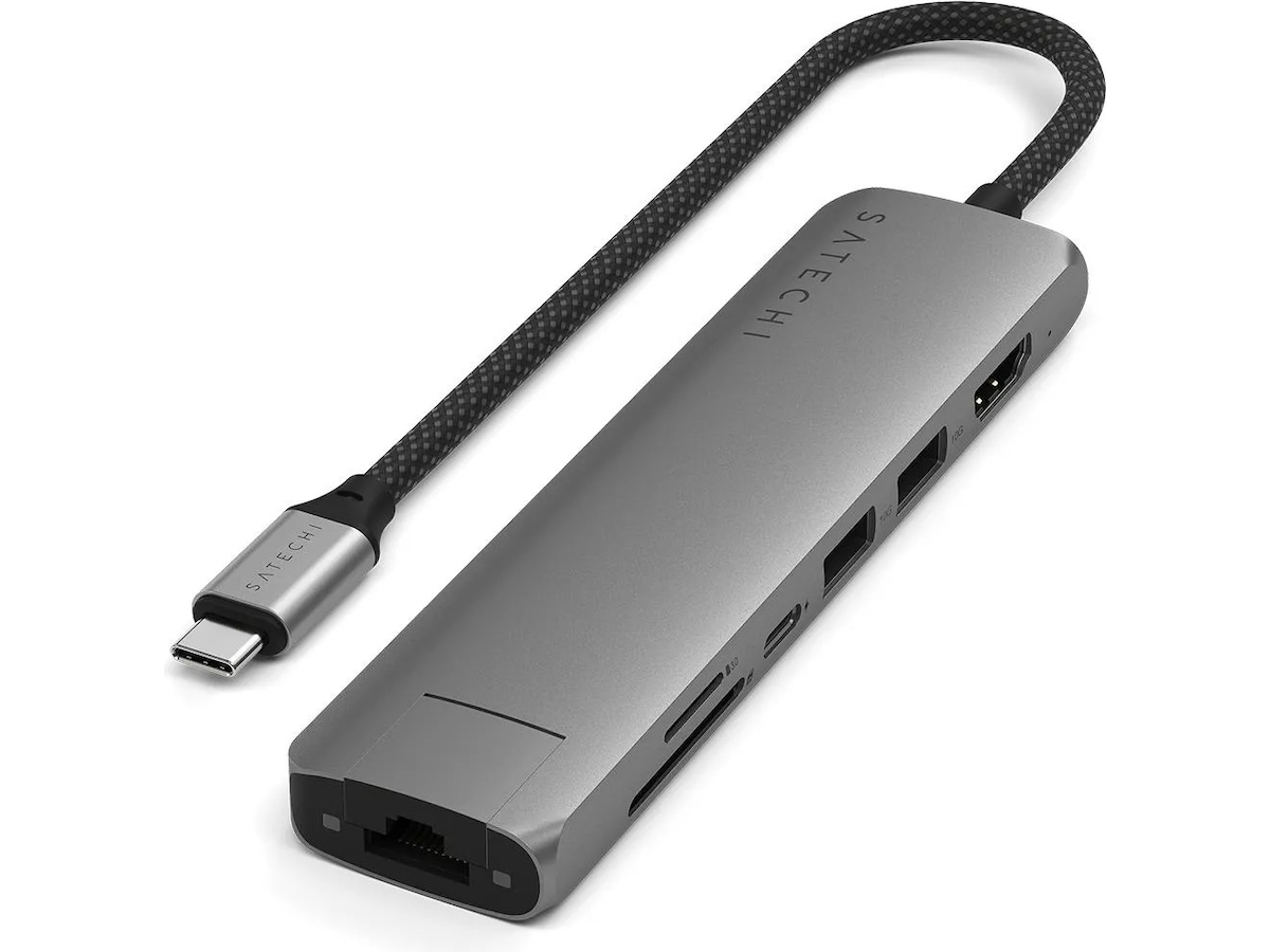Satechi 7-i-1 Slim Multiport docking (rymdgrå) Dockningsstation och USB-hub