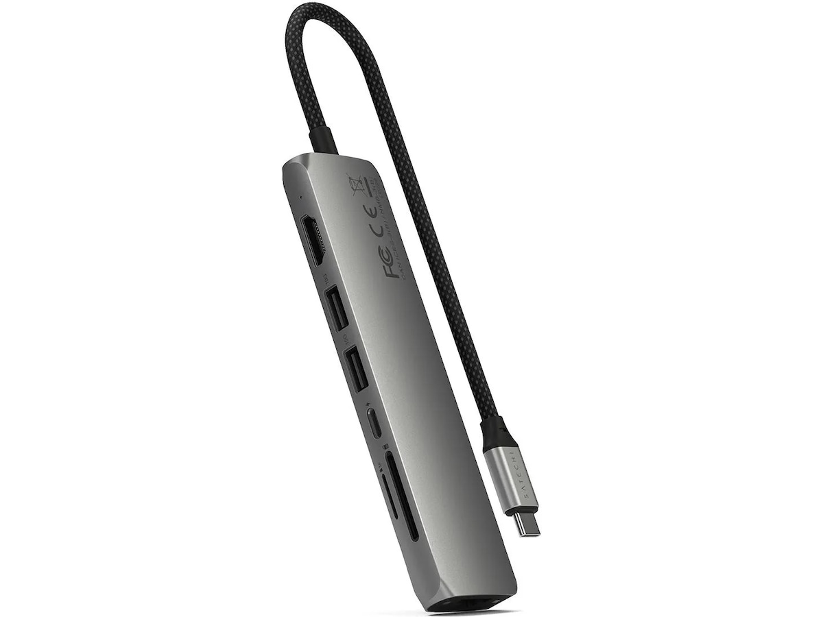 Satechi 7-i-1 Slim Multiport docking (rymdgrå) Dockningsstation och USB-hub