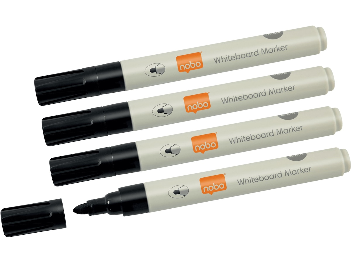 Nobo whiteboardpennor, 4-pack (svart) Whiteboards