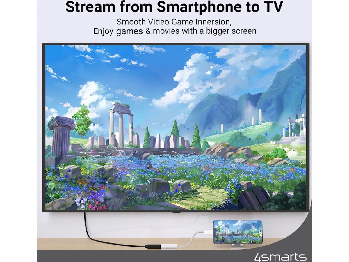 4smarts USB-C till HDMI adapter 15cm (vit) Kabel adapter och övergångar