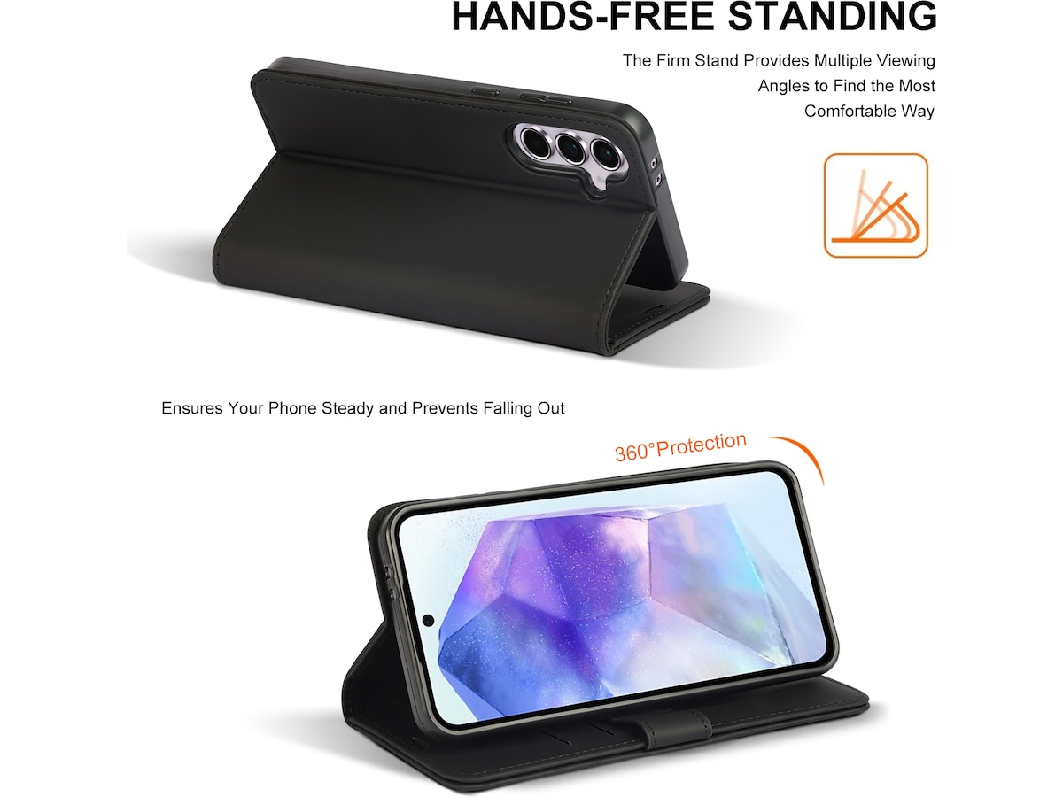 iiglo Galaxy A56 Plånboksfodral (svart) Mobilskal